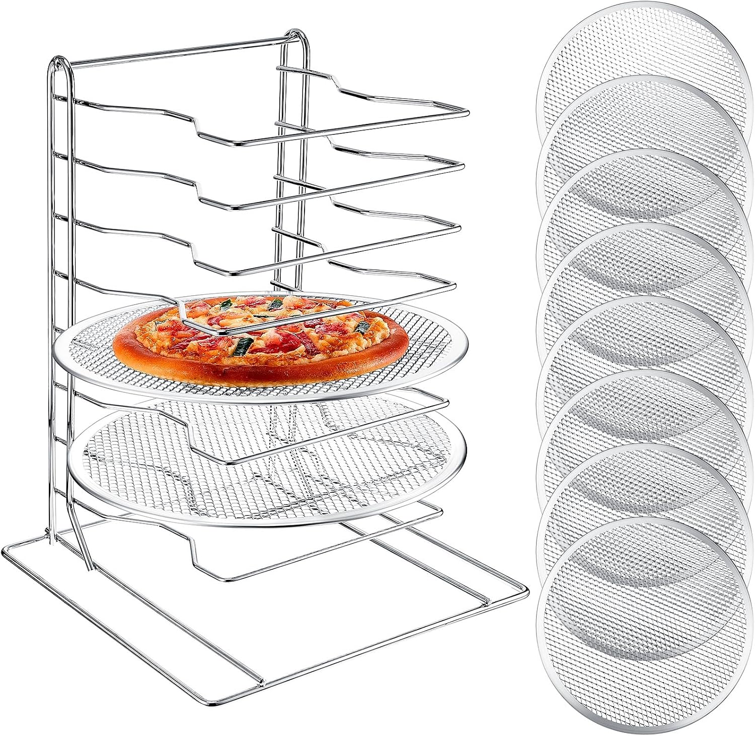 Kitchen Baking Kit - Estante para pizzas de 8 niveles