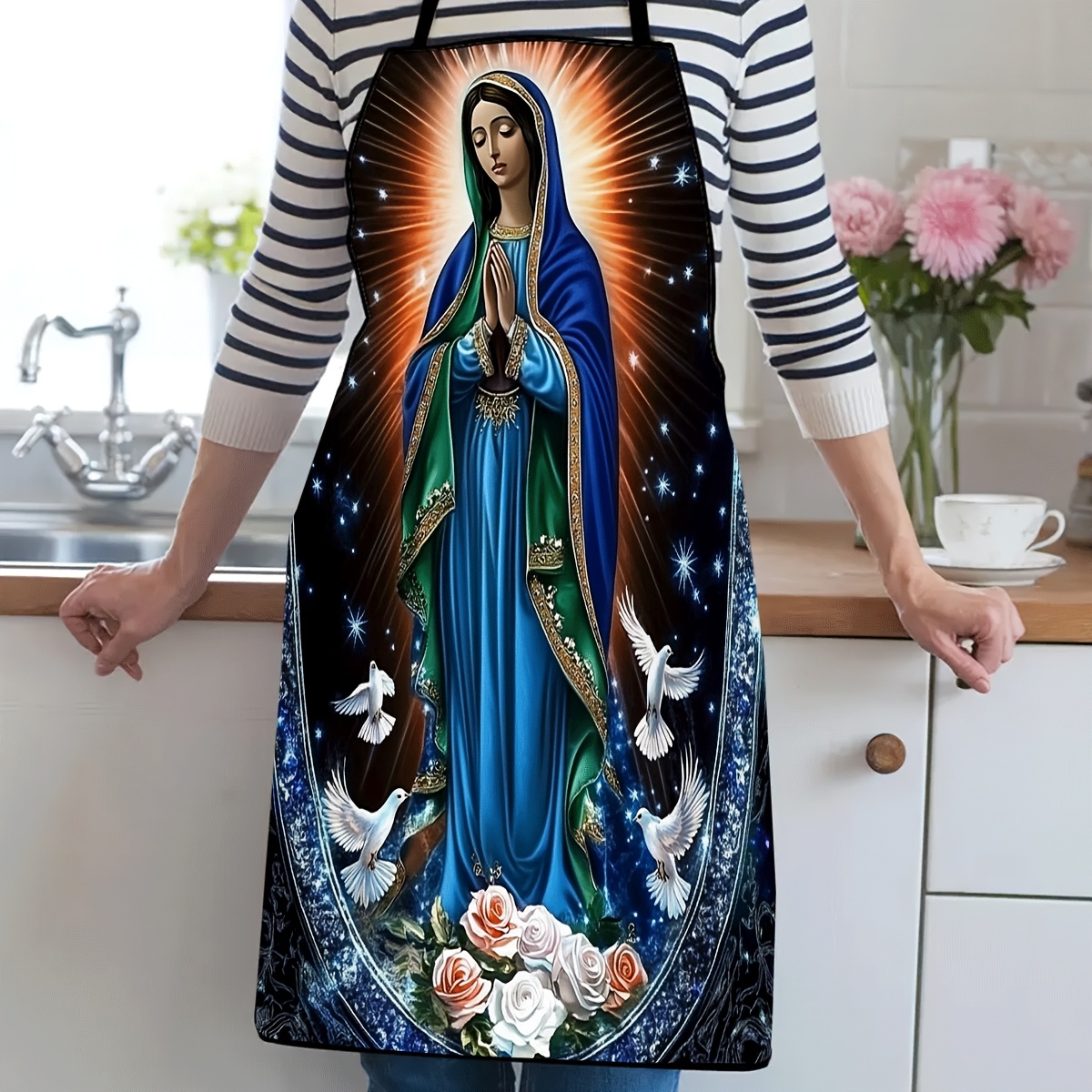 Kitchen Baking Cloth - Delantal con dama de Guadalupe con