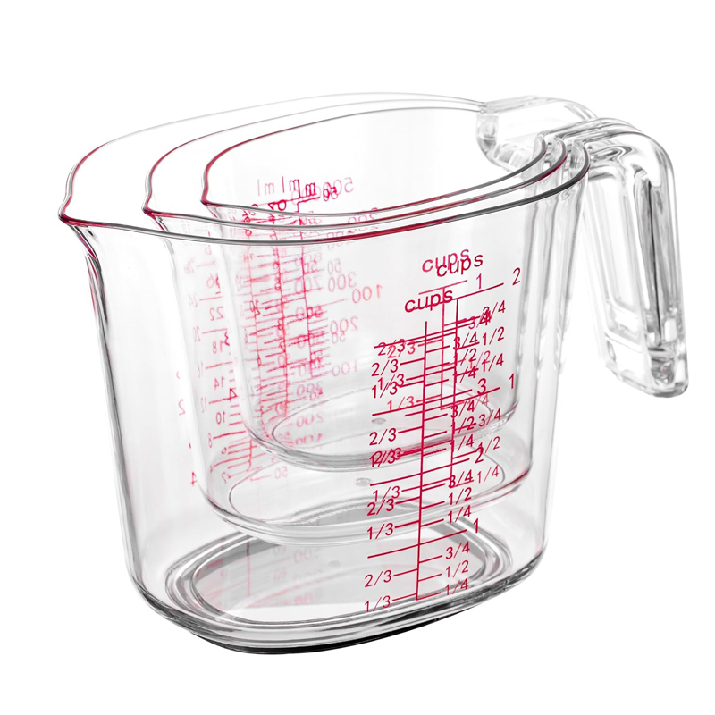 Kitchen Baking Kit - Juego de tazas medidoras transparentes de