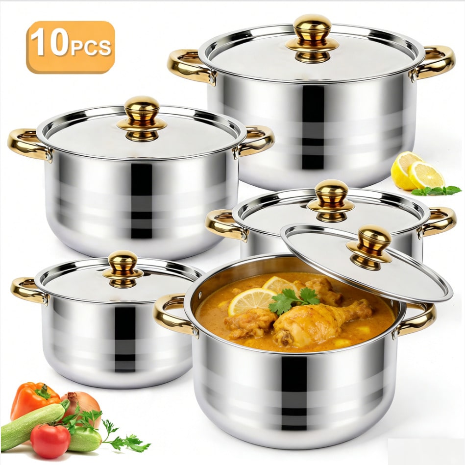 Kitchen Baking Kit - Juego de ollas de acero inoxidable,