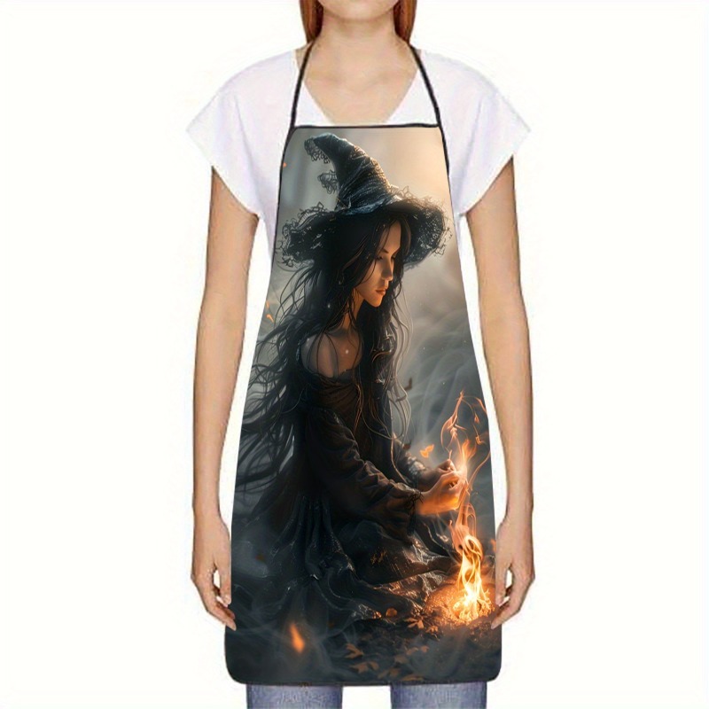 Kitchen Witch Baking - 1 delantal con estampado de bruja