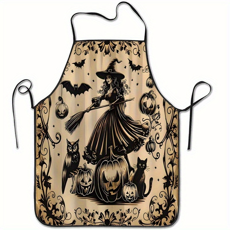 Kitchen Witch Baking - Delantal de poliéster con temática de
