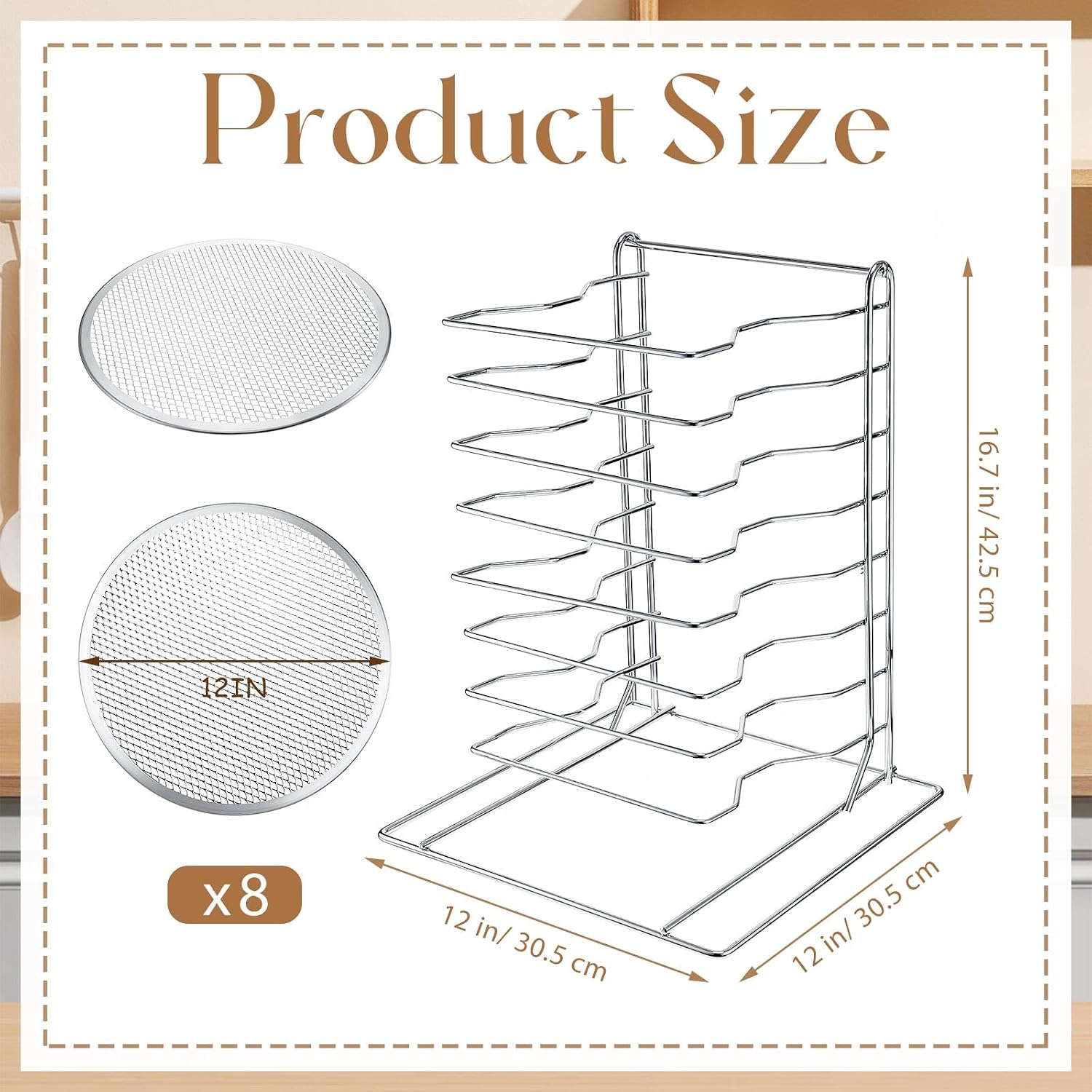 Estante para pizzas de 8 nivel - Kitchen Baking Kit reseña y precio