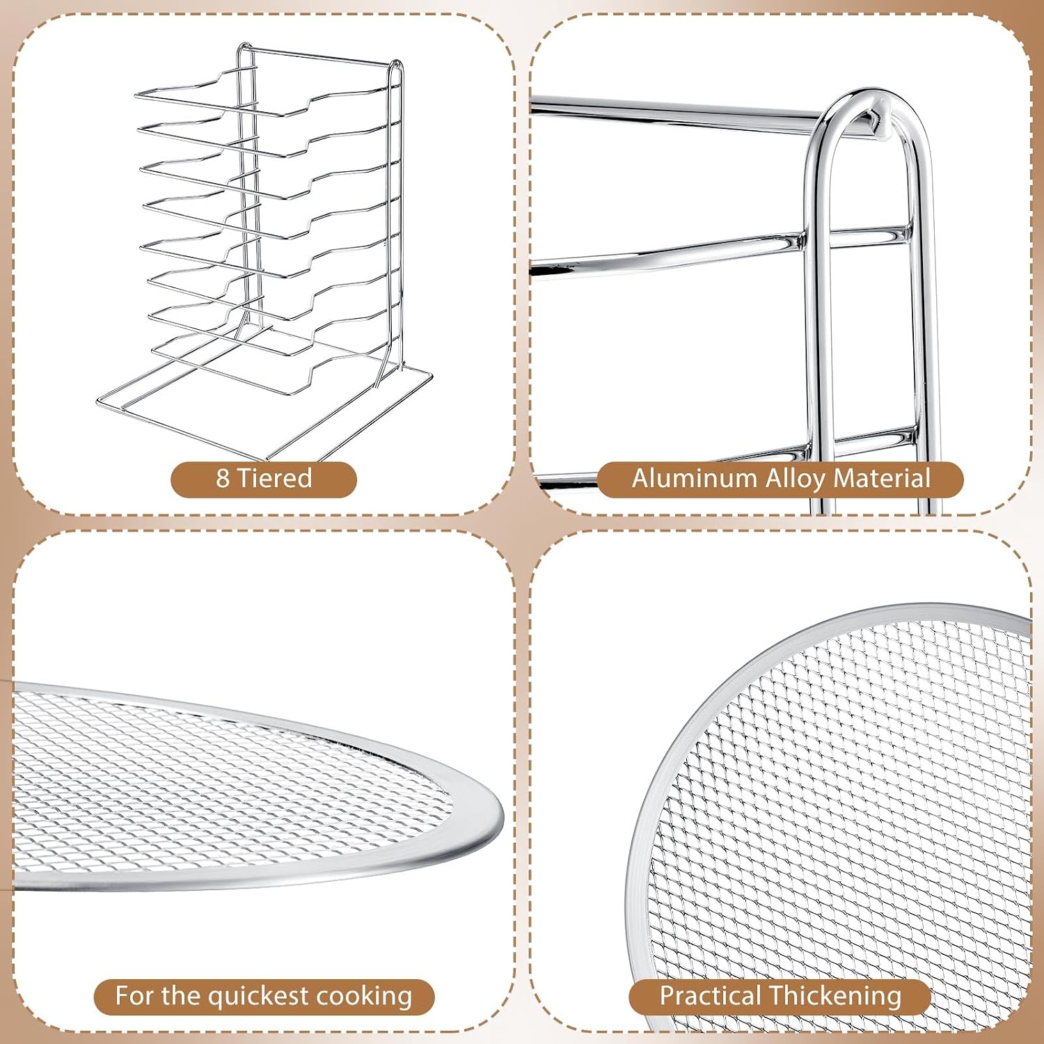 Estante para pizzas de 8 nivel - Kitchen Baking Kit reseña y precio