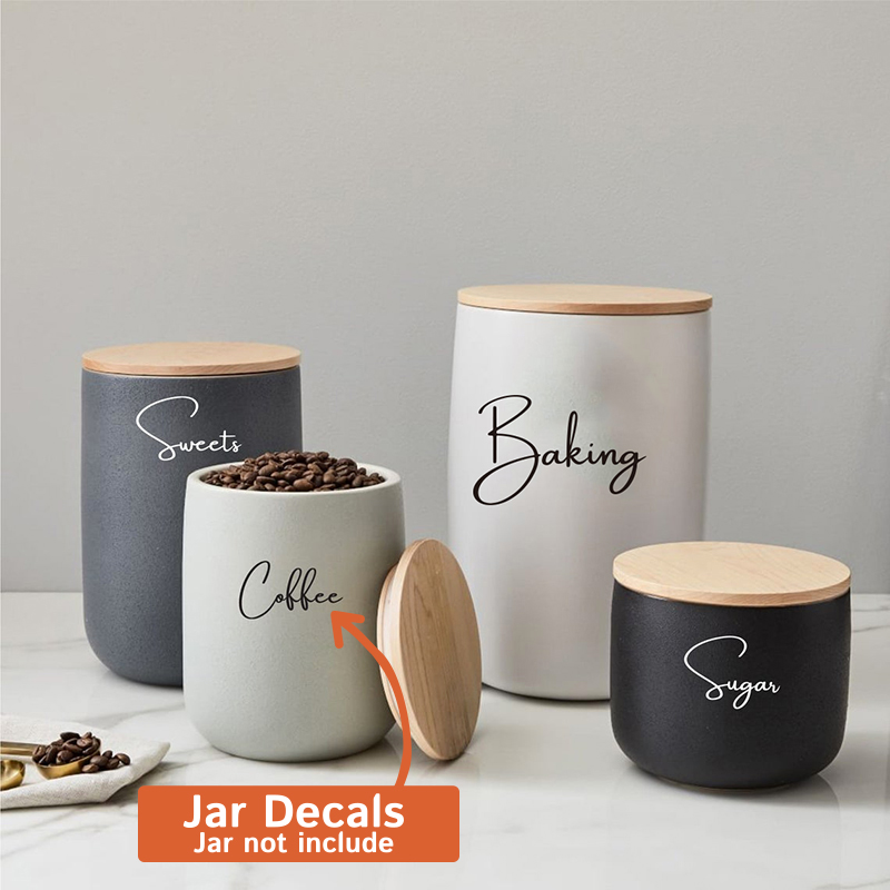 Calcomanía solo 8 Uds., etique - Kitchen Baking Canisters reseña y precio